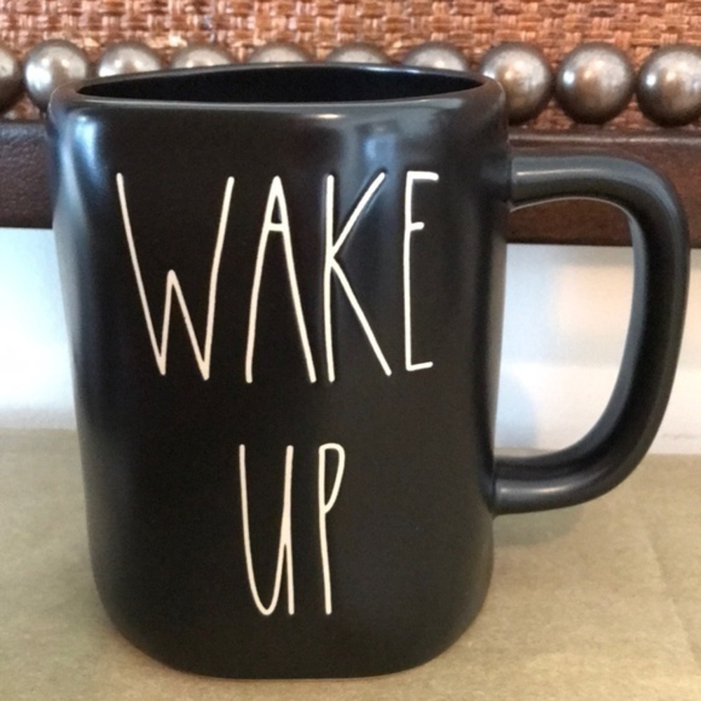 Rae Dunn - ‘Wake Up’ ceramic mug. Black. NWT
